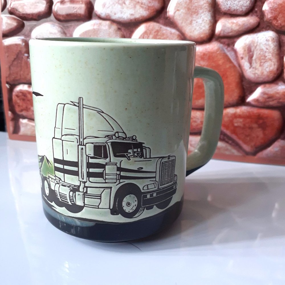 Peterbilt Trucker Class Green/Black Ceramic Mug Cup